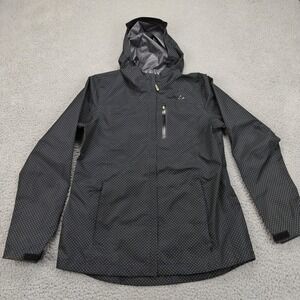 Paradox Jacket Womens Small Black Polka Dot Waterproof Hooded Rain Coat Outdoor‎